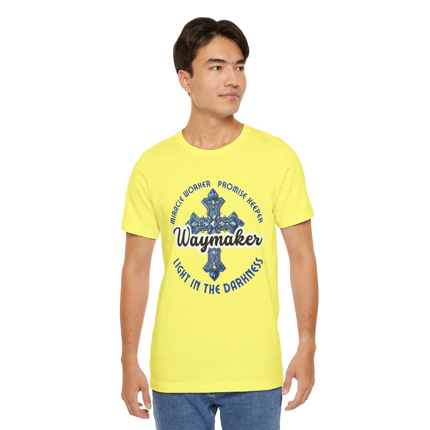 Waymaker – Christian Worship T-Shirt with Jeweled Cross