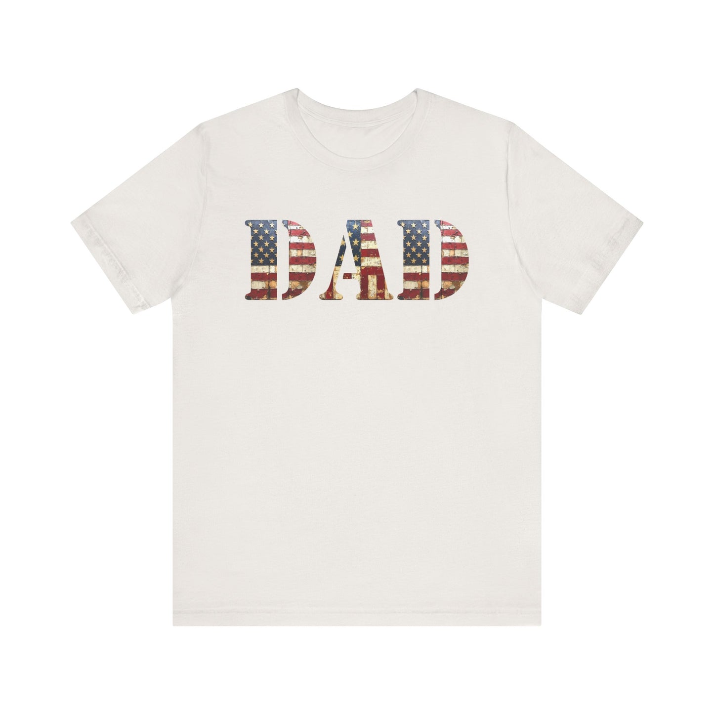 T-Shirt DAD Shirt Rustic American Flag | Patriotic Father’s Day Tee | USA Flag Wood Texture Graphic | 4th of July Gift for Dad