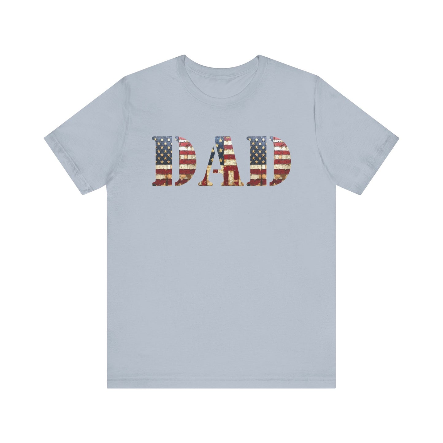 T-Shirt DAD Shirt Rustic American Flag | Patriotic Father’s Day Tee | USA Flag Wood Texture Graphic | 4th of July Gift for Dad