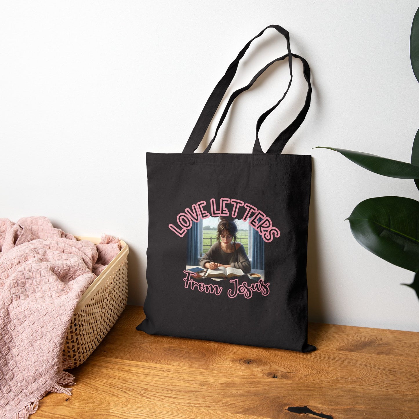 Love Letters from Jesus Tote Bag – Inspirational Cotton Canvas Carryall for Everyday Use, Church, Gifts, Shopping, Eco-Friendly