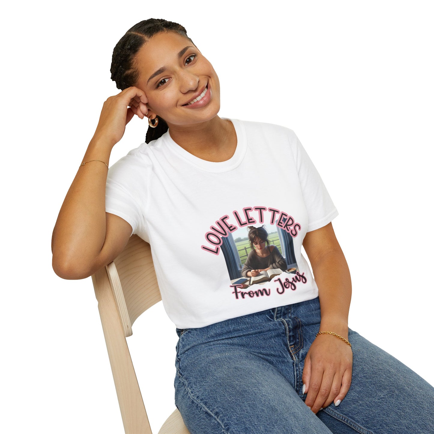 Inspirational Love Letters T-Shirt, Christian Tee, Faith-Based Clothing, Gift for Her, Religious Apparel, Church Outfit