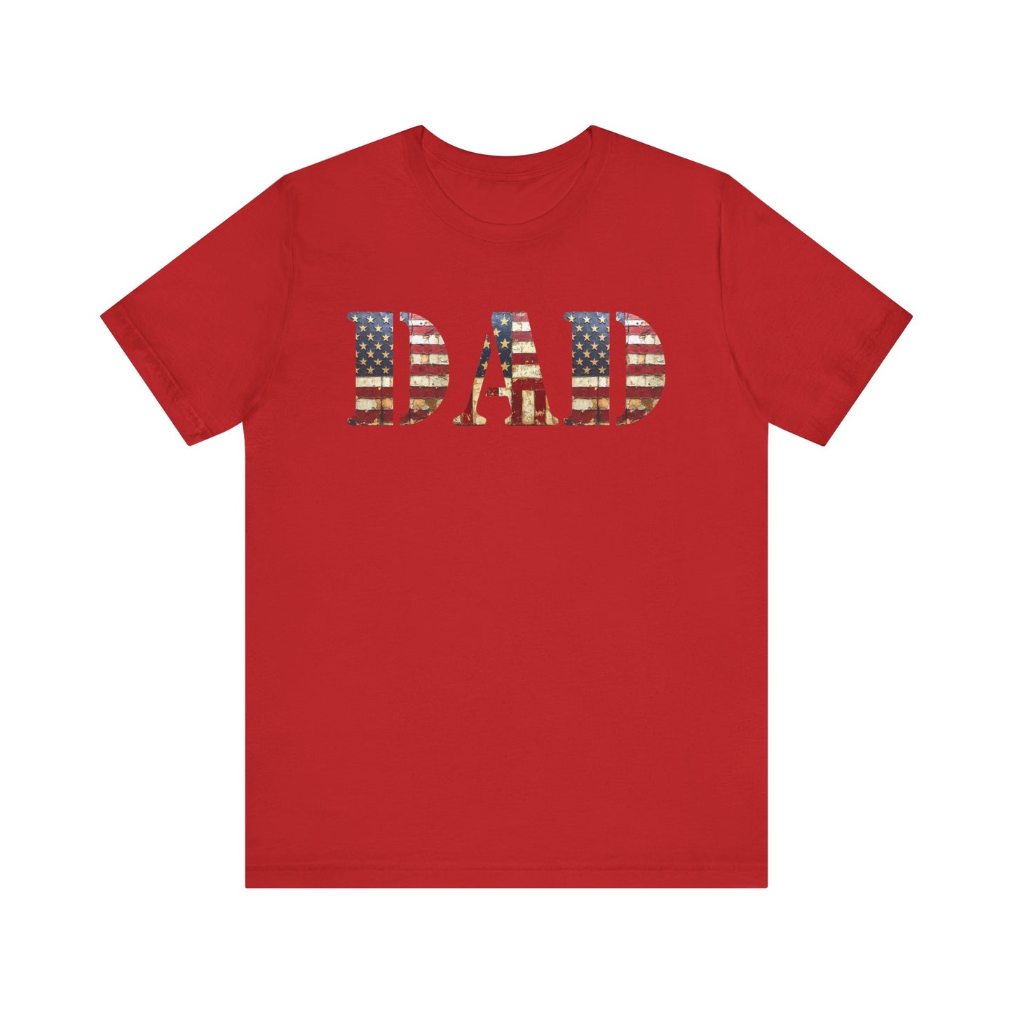 T-Shirt DAD Shirt Rustic American Flag | Patriotic Father’s Day Tee | USA Flag Wood Texture Graphic | 4th of July Gift for Dad