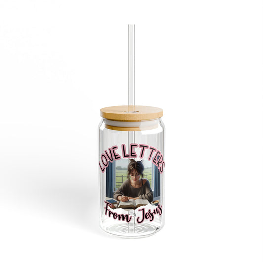Love Letters from Jesus Sipper Glass | Inspirational Drinkware, Unique Gift, Christian Decor, Faith-Based Kitchenware