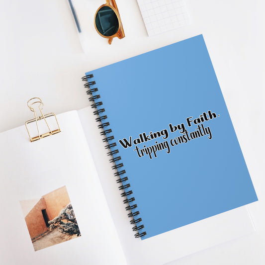 Walking by Faith Tripping Constantly Notebook | Funny Christian Journal | Grace Over Perfection Prayer Journal | Faith Gift for Women