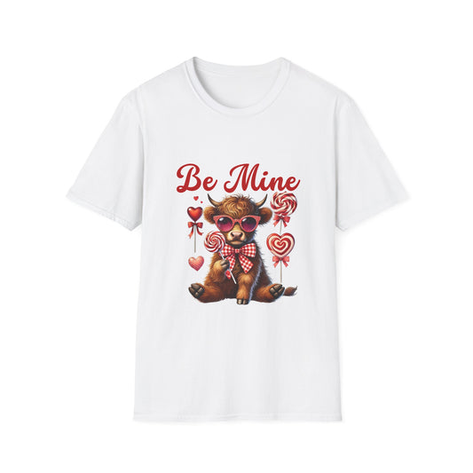 Highland Cow Valentine Be Mine Unisex T-Shirt