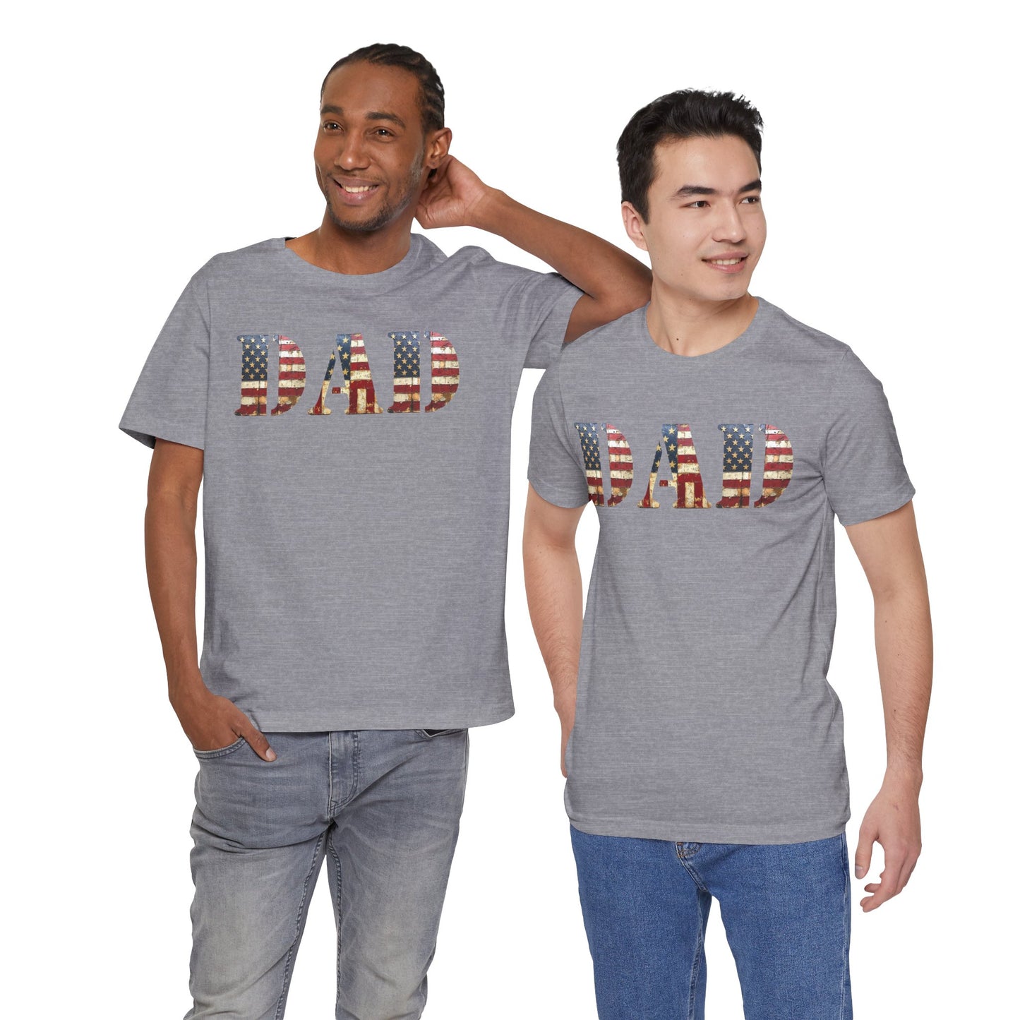 T-Shirt DAD Shirt Rustic American Flag | Patriotic Father’s Day Tee | USA Flag Wood Texture Graphic | 4th of July Gift for Dad