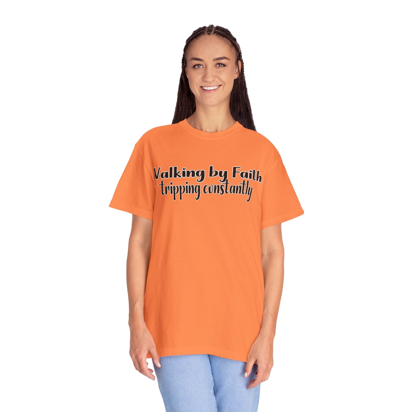 Walking by Faith (Tripping Constantly) – Funny Christian T-Shirt
