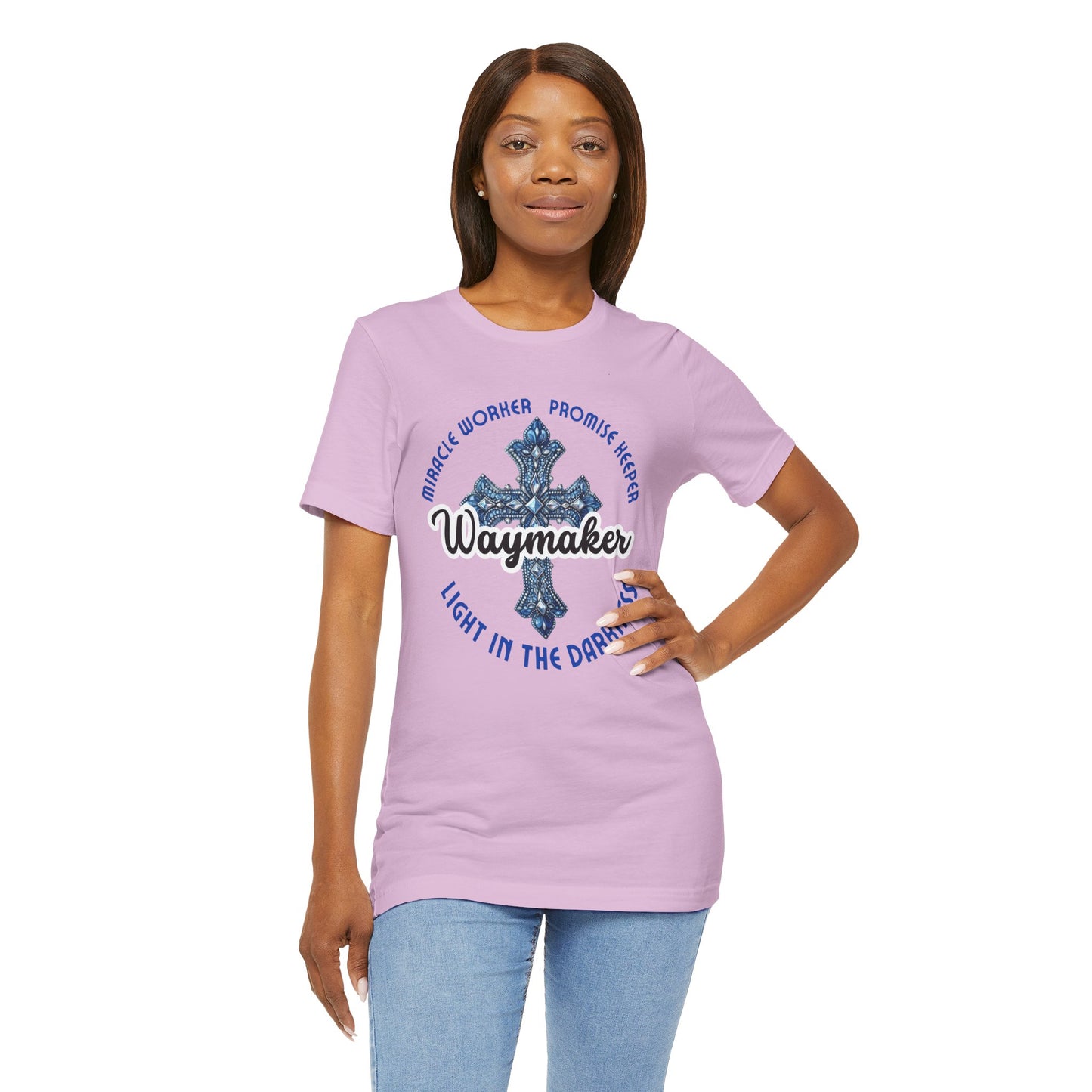 Waymaker – Christian Worship T-Shirt with Jeweled Cross