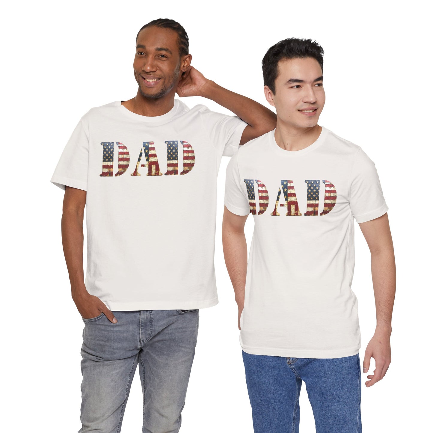 T-Shirt DAD Shirt Rustic American Flag | Patriotic Father’s Day Tee | USA Flag Wood Texture Graphic | 4th of July Gift for Dad
