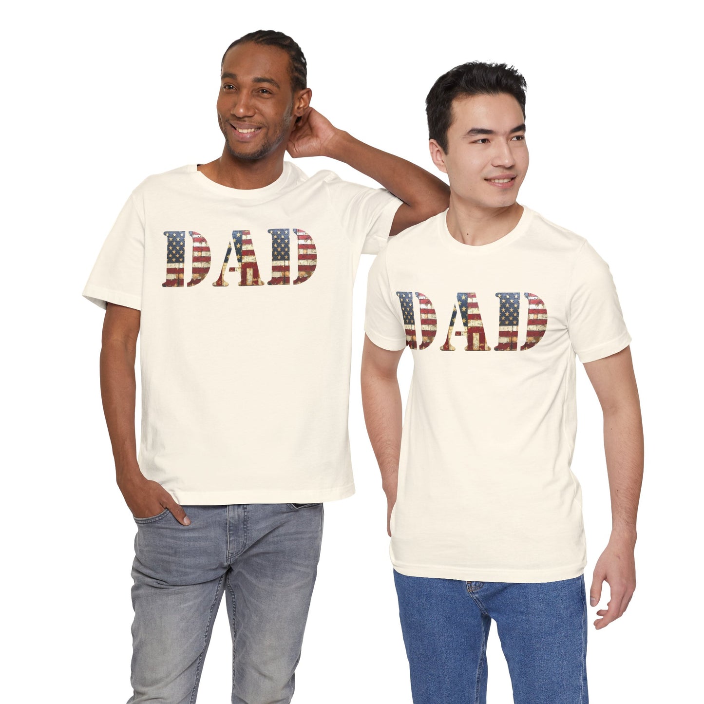 T-Shirt DAD Shirt Rustic American Flag | Patriotic Father’s Day Tee | USA Flag Wood Texture Graphic | 4th of July Gift for Dad