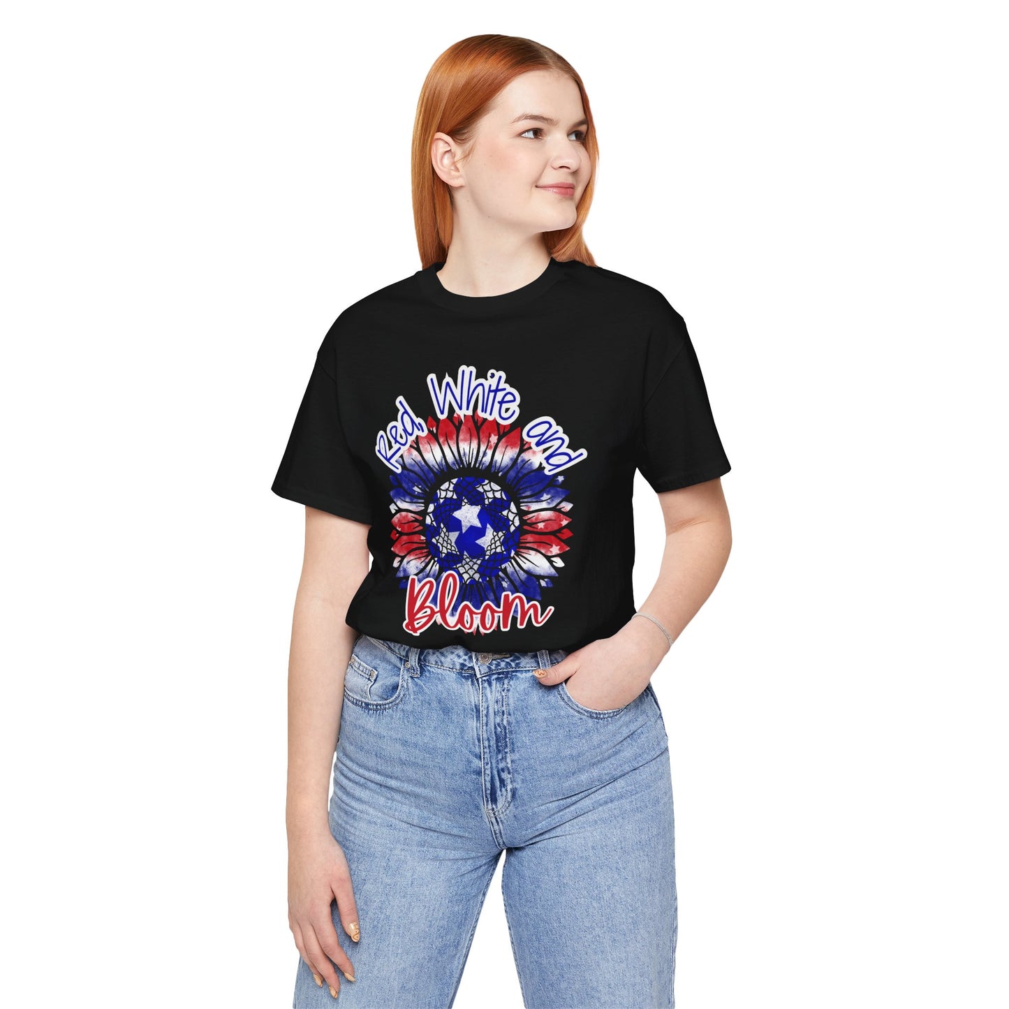 Red, White and Bloom – Patriotic Sunflower T-Shirt