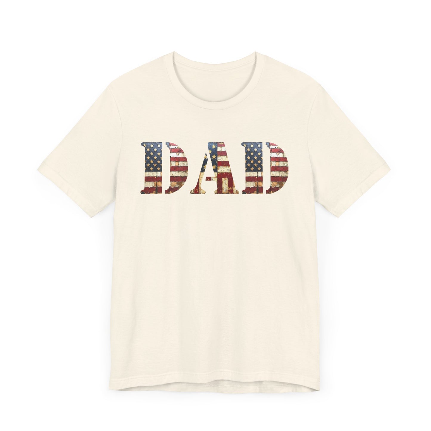 T-Shirt DAD Shirt Rustic American Flag | Patriotic Father’s Day Tee | USA Flag Wood Texture Graphic | 4th of July Gift for Dad
