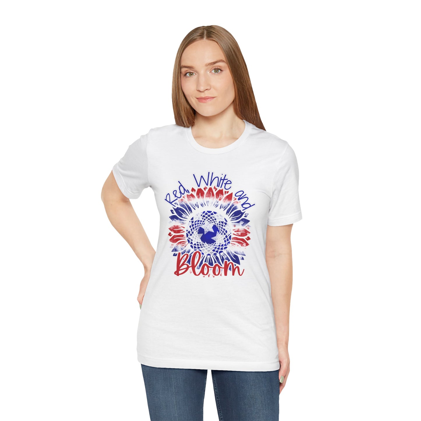 Red, White and Bloom – Patriotic Sunflower T-Shirt