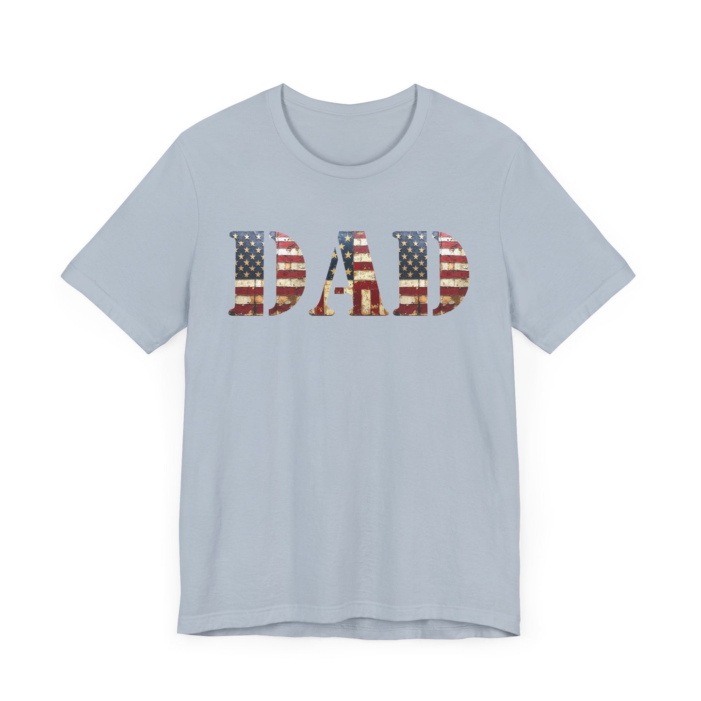 T-Shirt DAD Shirt Rustic American Flag | Patriotic Father’s Day Tee | USA Flag Wood Texture Graphic | 4th of July Gift for Dad