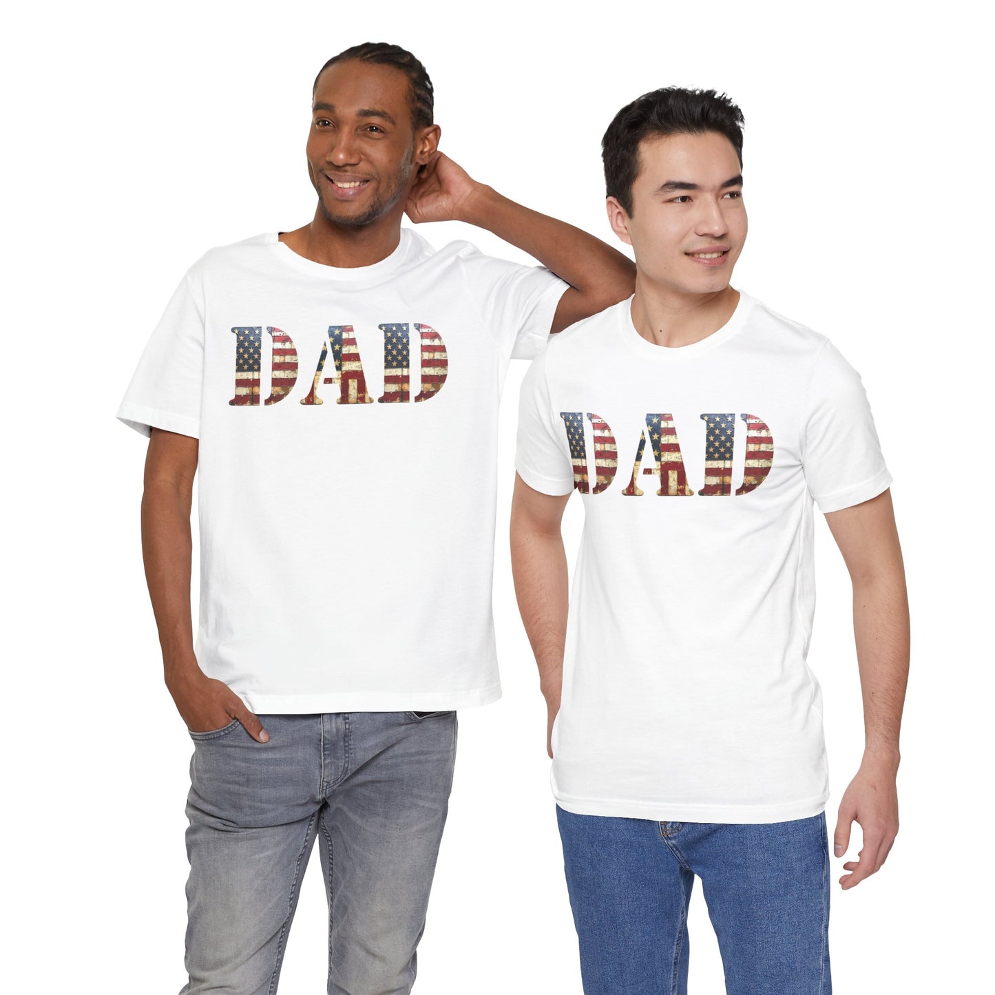 T-Shirt DAD Shirt Rustic American Flag | Patriotic Father’s Day Tee | USA Flag Wood Texture Graphic | 4th of July Gift for Dad