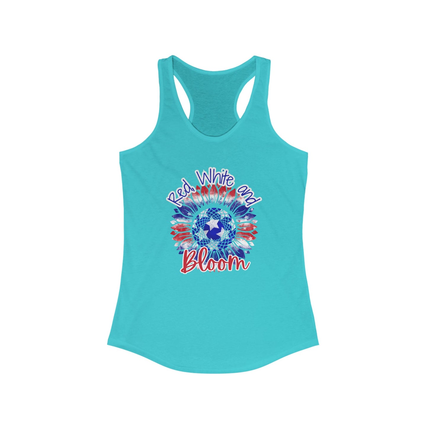 Red, White and Bloom – Patriotic Sunflower Tank Top for Women