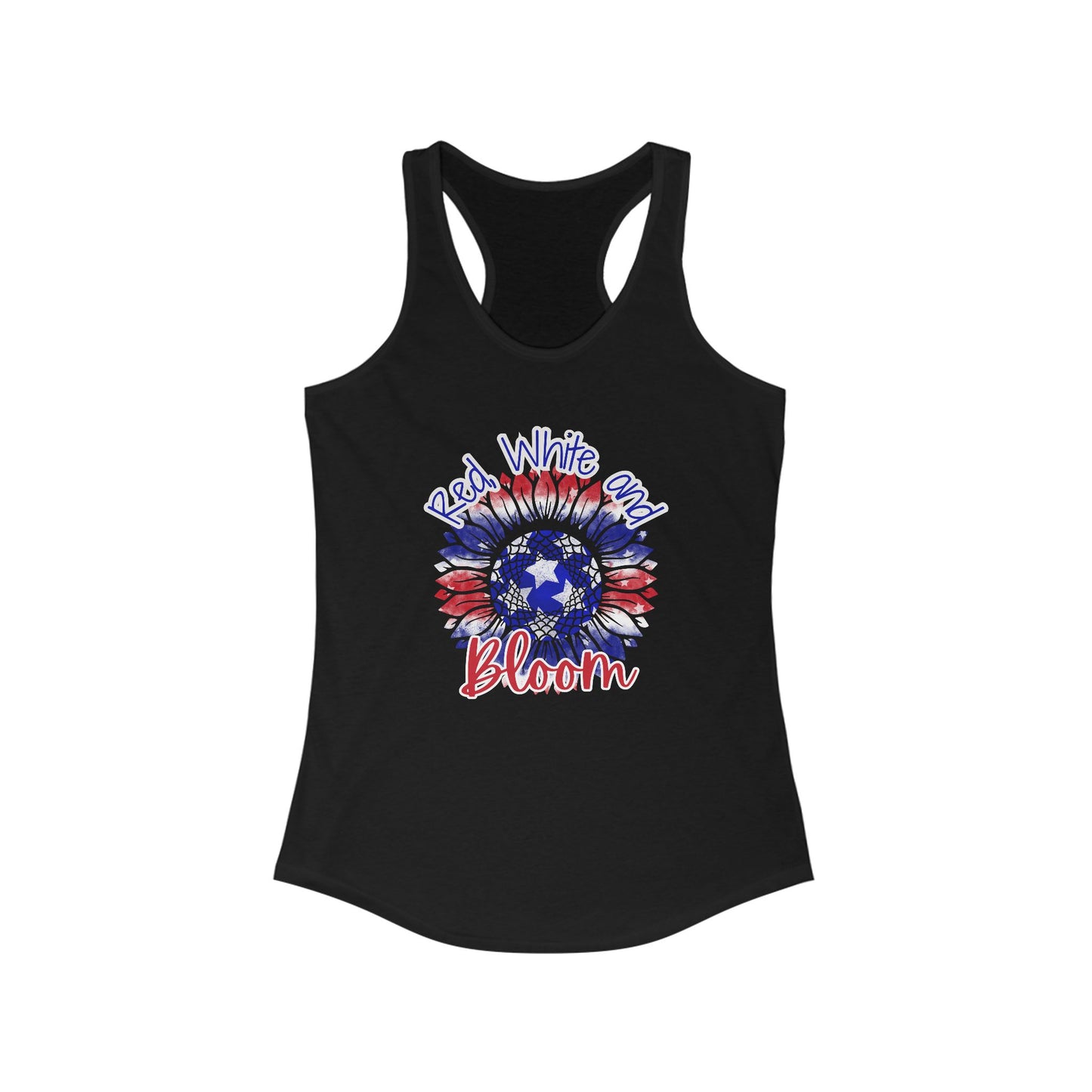 Red, White and Bloom – Patriotic Sunflower Tank Top for Women