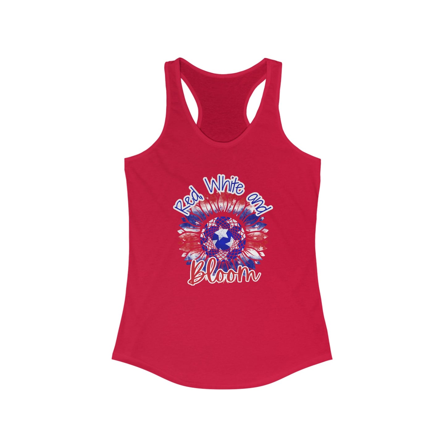Red, White and Bloom – Patriotic Sunflower Tank Top for Women