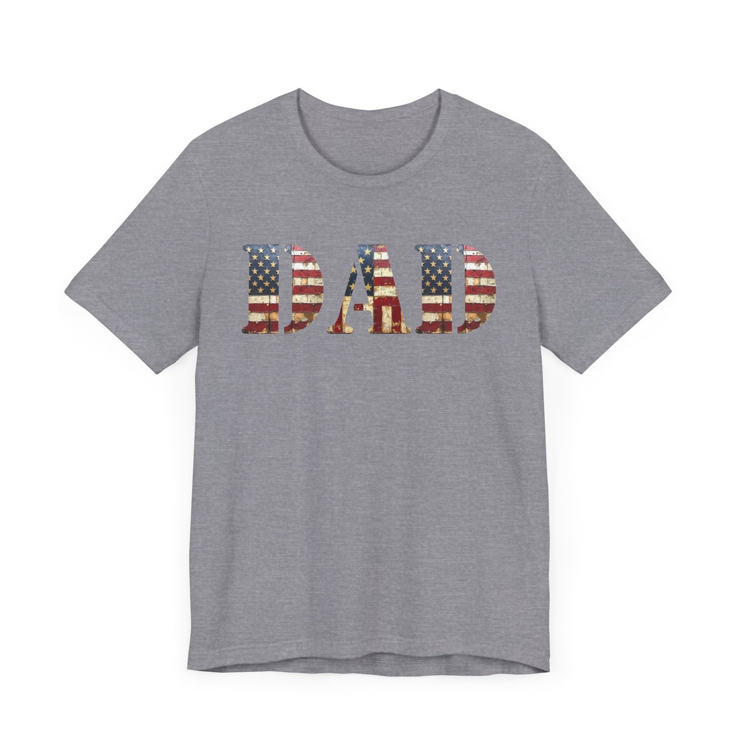 T-Shirt DAD Shirt Rustic American Flag | Patriotic Father’s Day Tee | USA Flag Wood Texture Graphic | 4th of July Gift for Dad